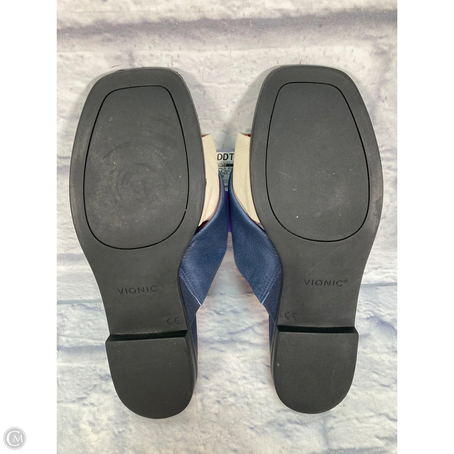 Sandals Flats By Vionic In Blue & Red, Size: 7.5