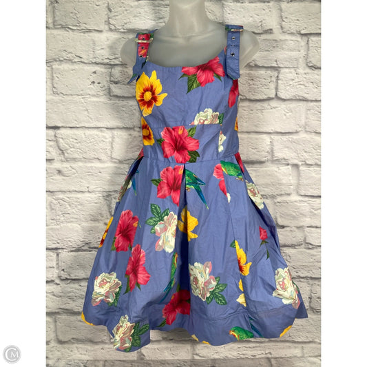 Dress Casual Short By Maeve In Purple & Yellow, Size: 1x