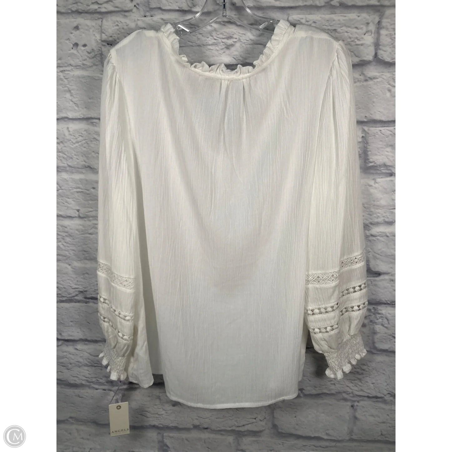 Top Long Sleeve By Angels In White, Size: L