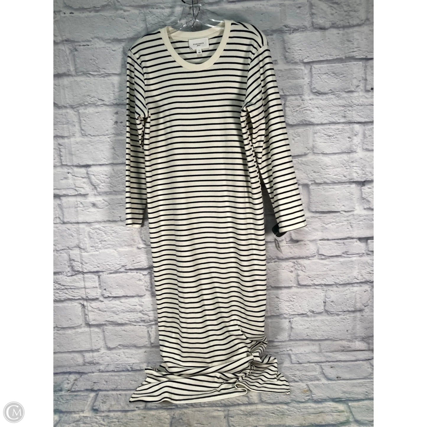 Dress Casual Maxi By Pomander Place In Blue & Cream, Size: L