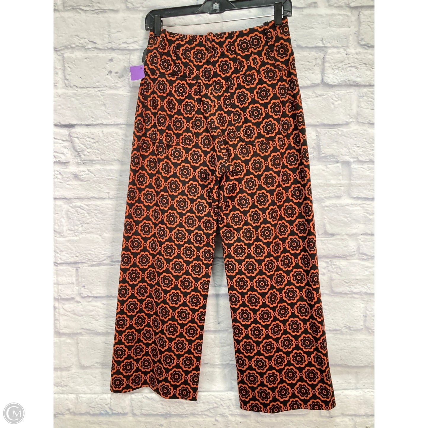 Pants Cropped By Maeve In Black & Orange, Size: 4