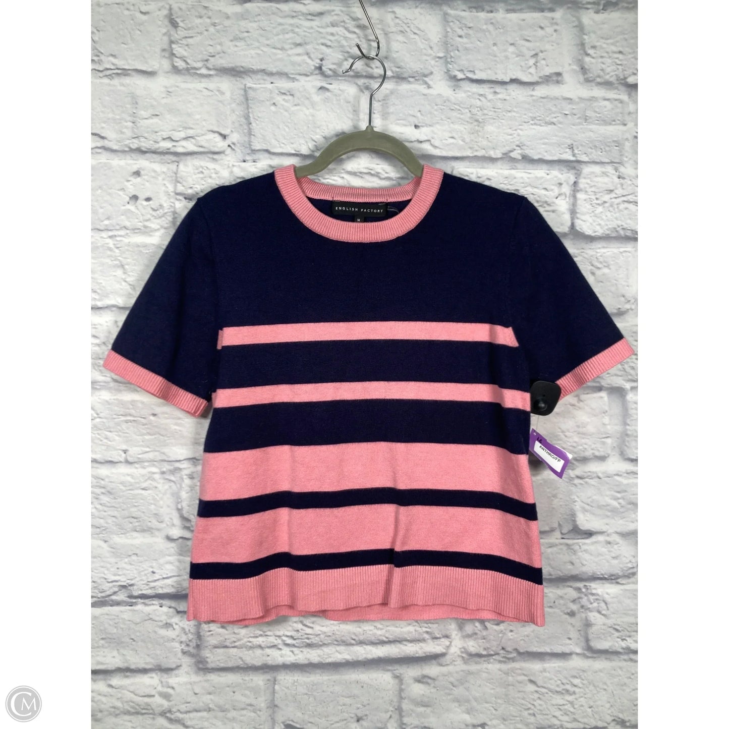 Sweater Short Sleeve By English Factory In Blue & Pink, Size: M