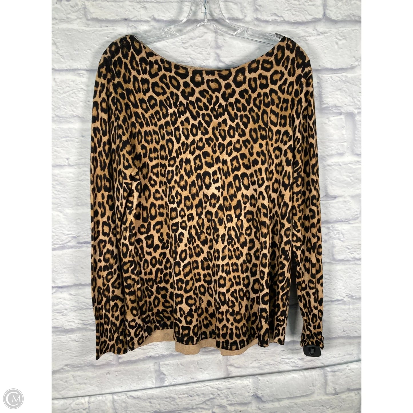 Sweater By Chicos In Animal Print, Size: L