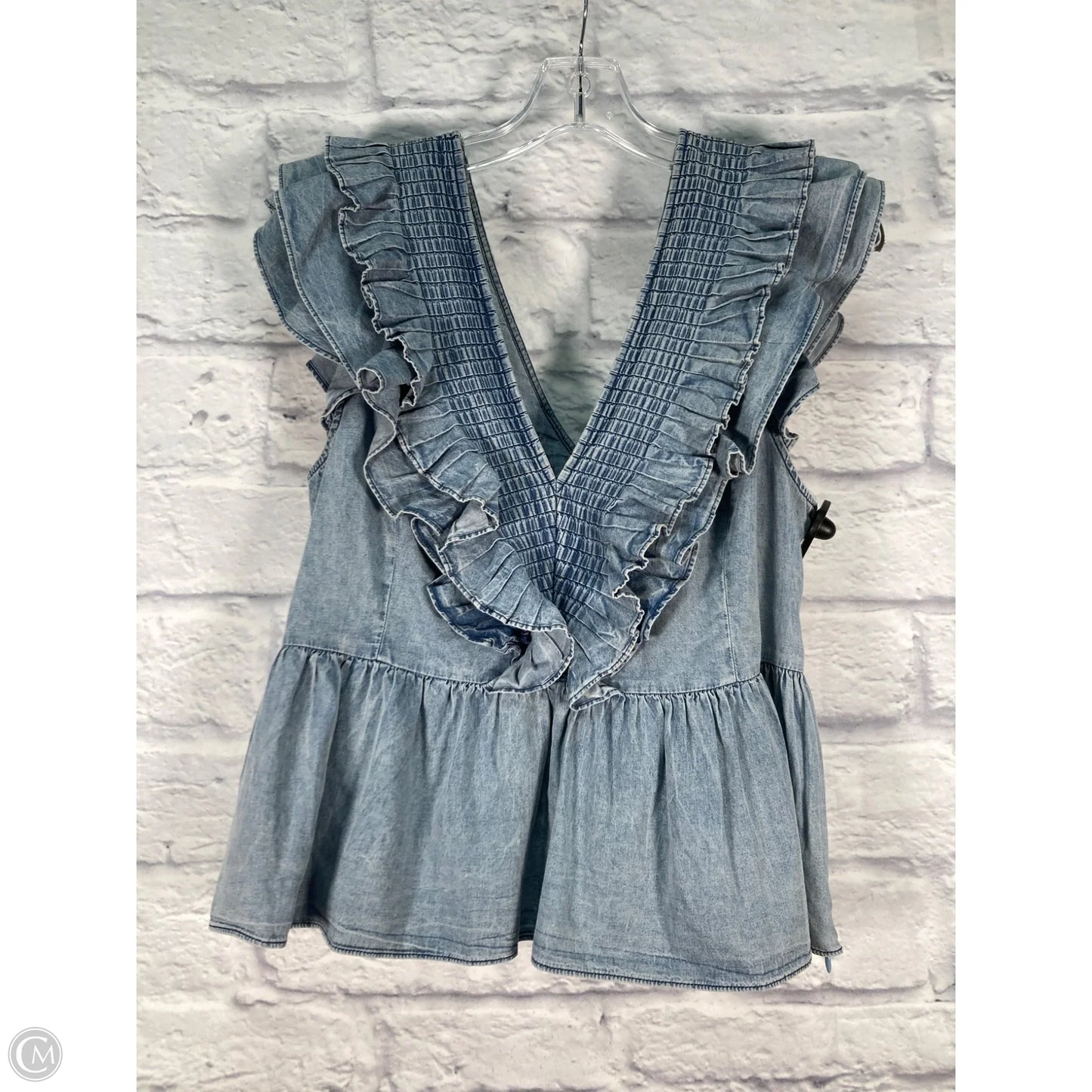 Top Sleeveless By Anthropologie In Blue Denim, Size: M