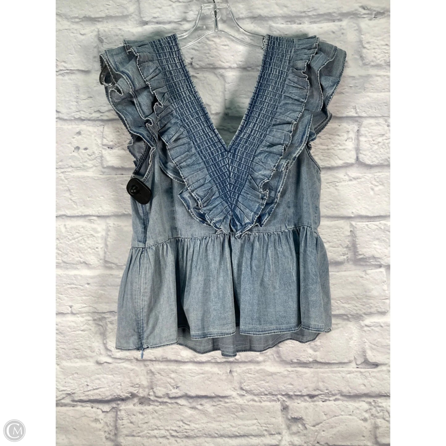 Top Sleeveless By Anthropologie In Blue Denim, Size: M