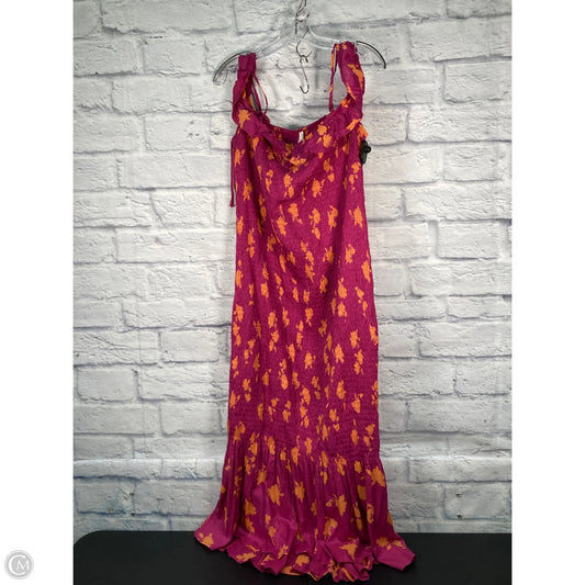 Dress Casual Maxi By Anthropologie In Orange & Pink, Size: Xl