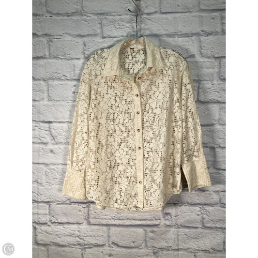 Blouse Long Sleeve By Free People In Cream, Size: Xs