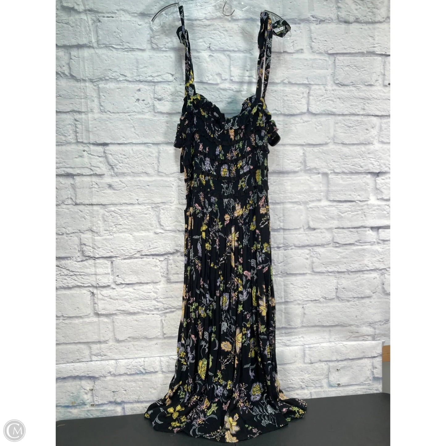 Dress Casual Midi By Free People In Black & Yellow, Size: L