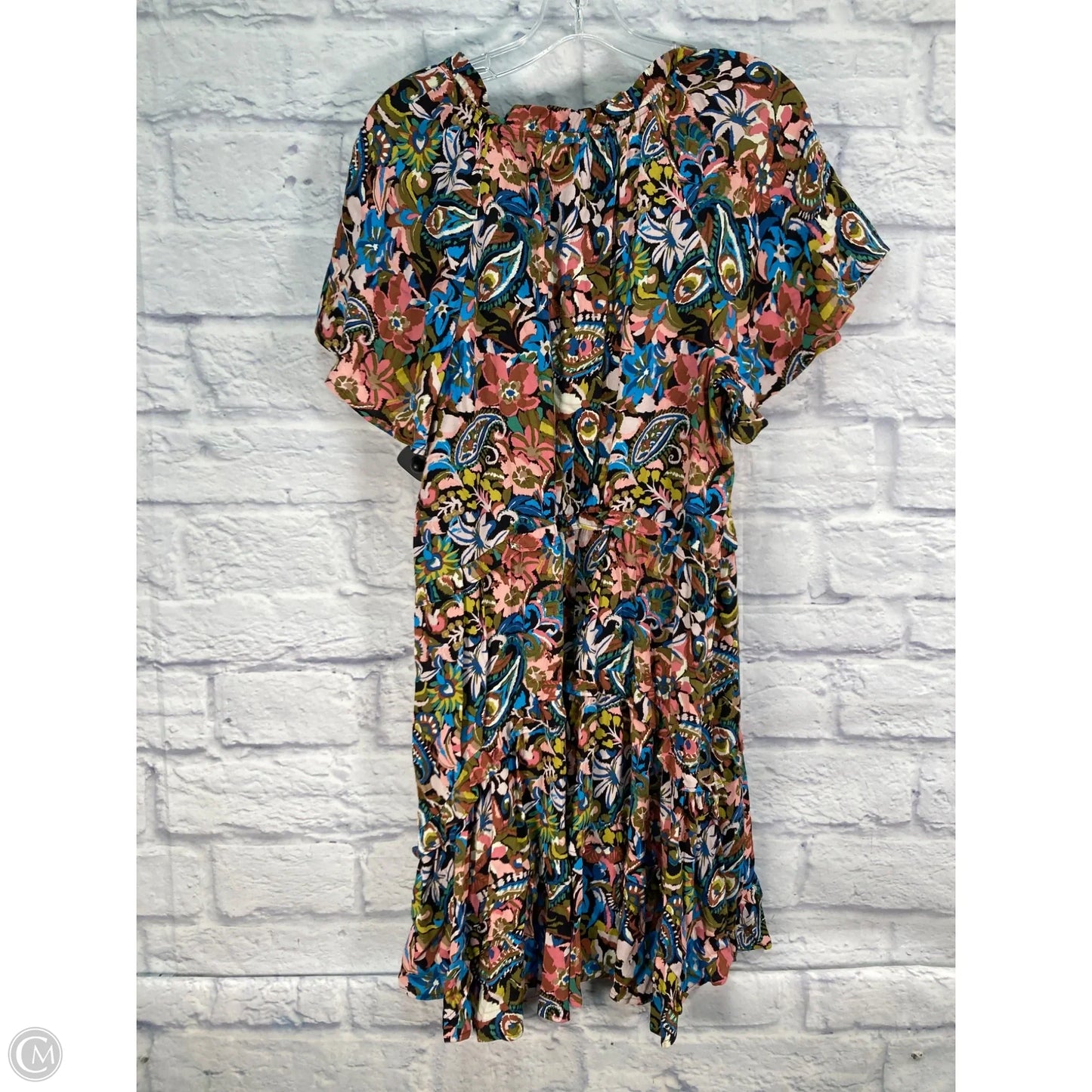 Dress Casual Short By Anthropologie In Blue & Pink, Size: L