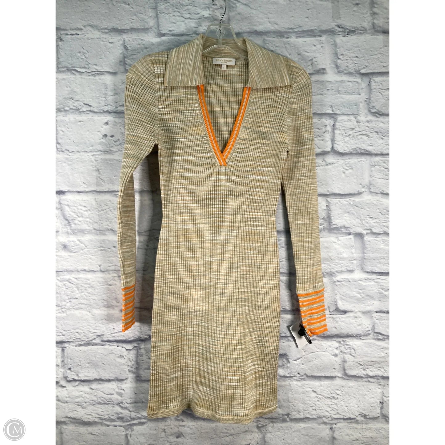 Dress Casual Short By Ramy Brook In Cream & Orange, Size: S