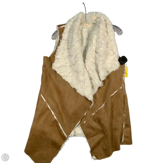 Vest Faux Fur & Sherpa By Anthropologie In Cream & Tan, Size: L