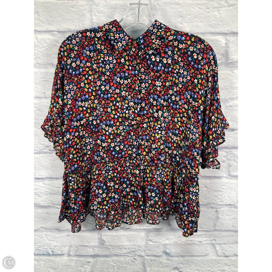 Top Short Sleeve By Maeve In Black & Red, Size: Xs