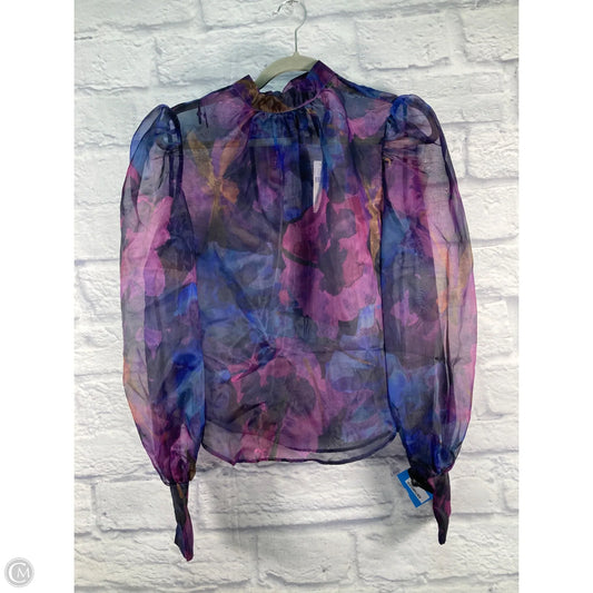 Top Long Sleeve By Anthropologie In Blue & Purple, Size: S