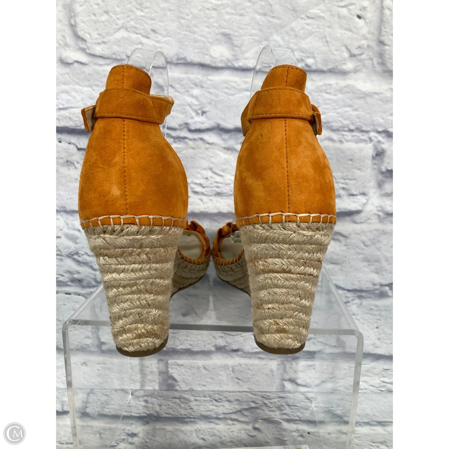 Sandals Heels Wedge By Marc Fisher In Orange & Tan, Size: 10