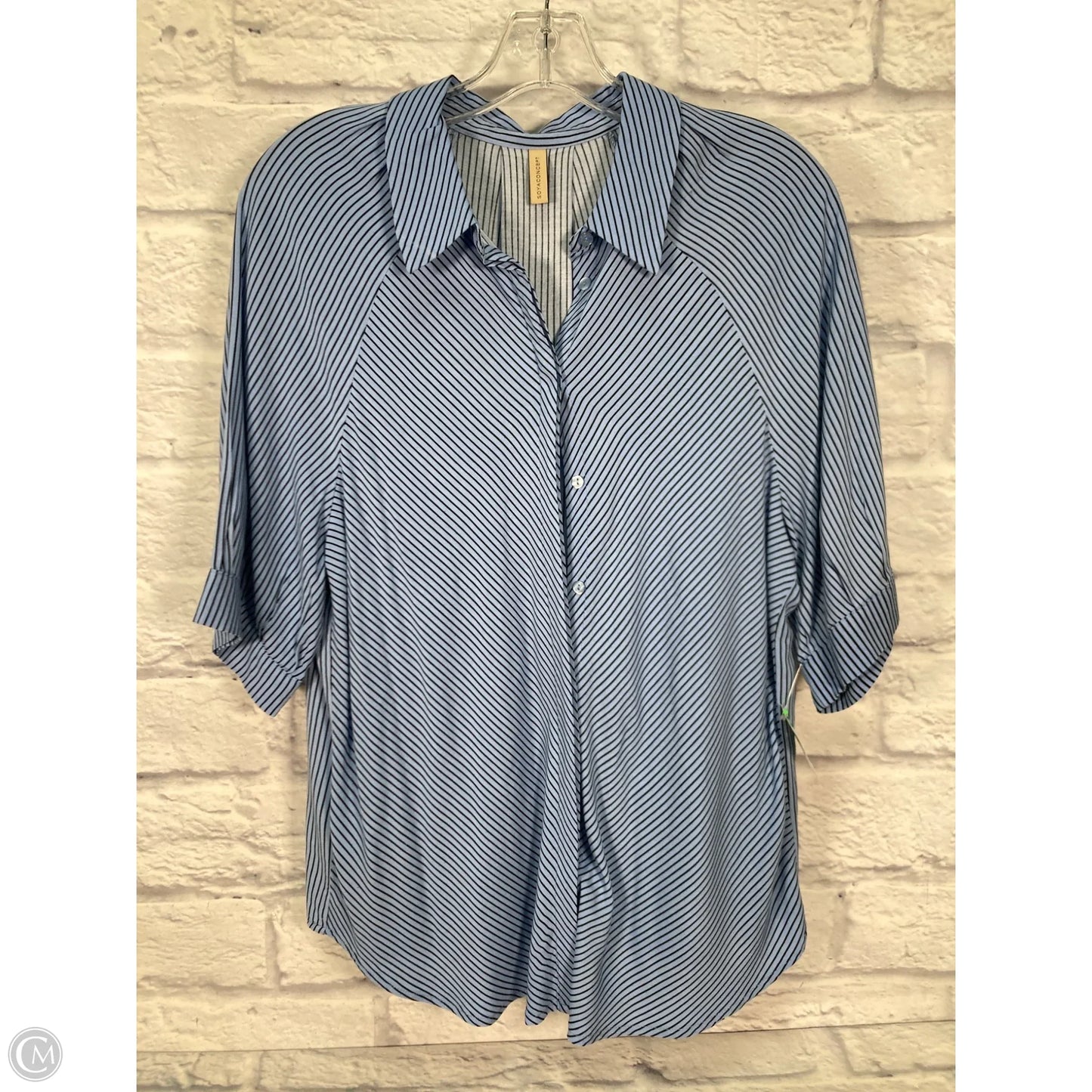 Top Short Sleeve By Clothes Mentor In Black & Blue, Size: M