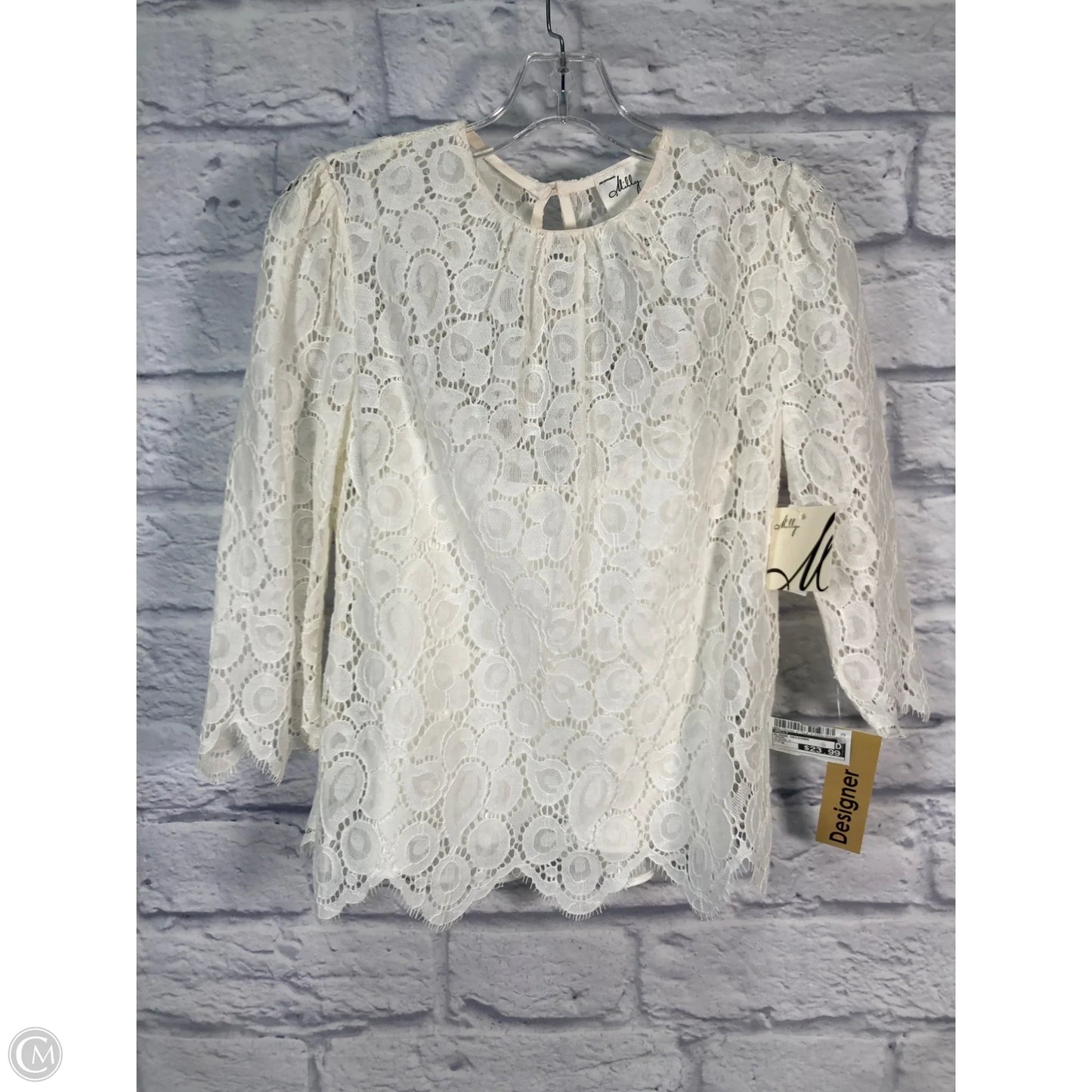 Blouse Designer By Milly In Cream, Size: S