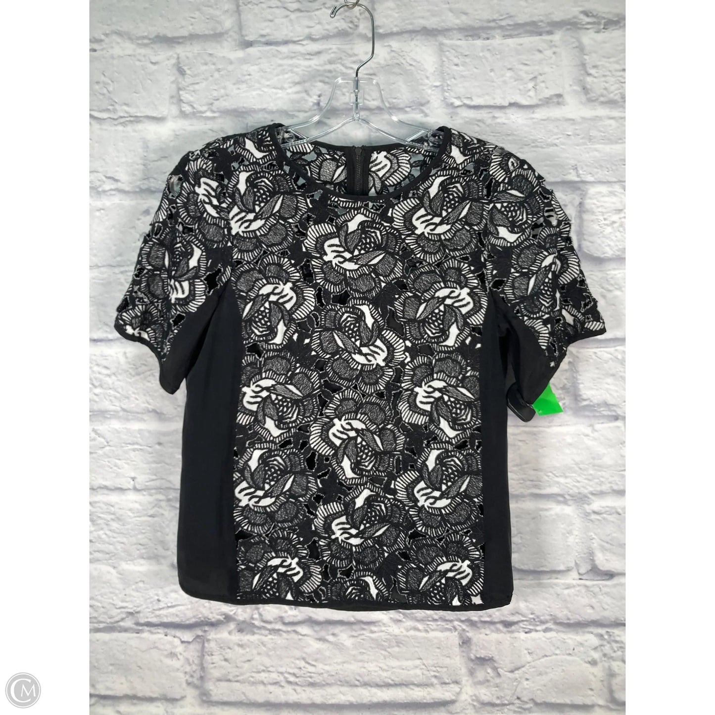 Top Short Sleeve By Nanette Lepore In Black & White, Size: S