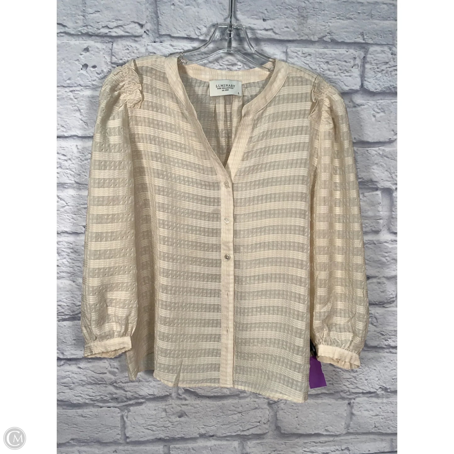 Blouse Long Sleeve By Clothes Mentor In Yellow, Size: L
