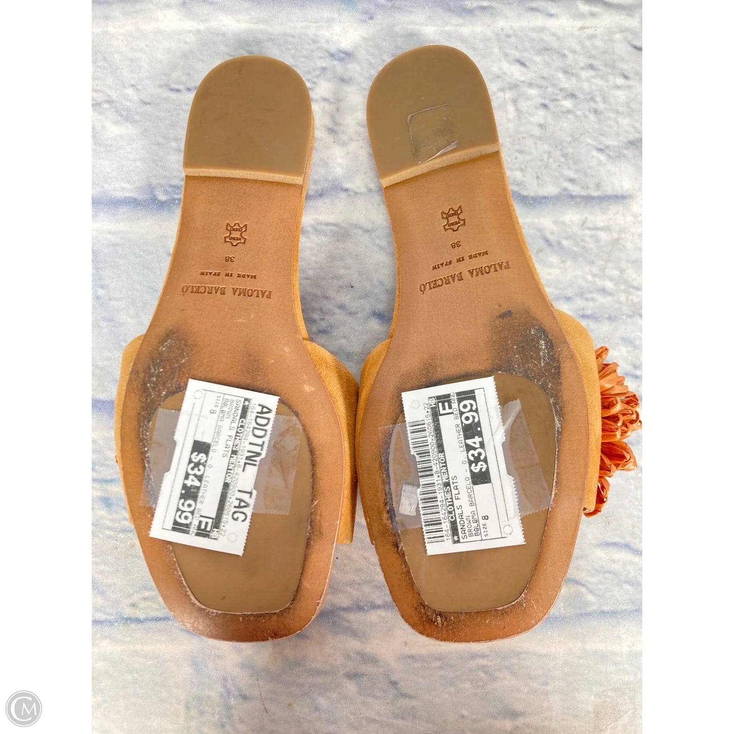Sandals Flats By Clothes Mentor In Brown, Size: 8