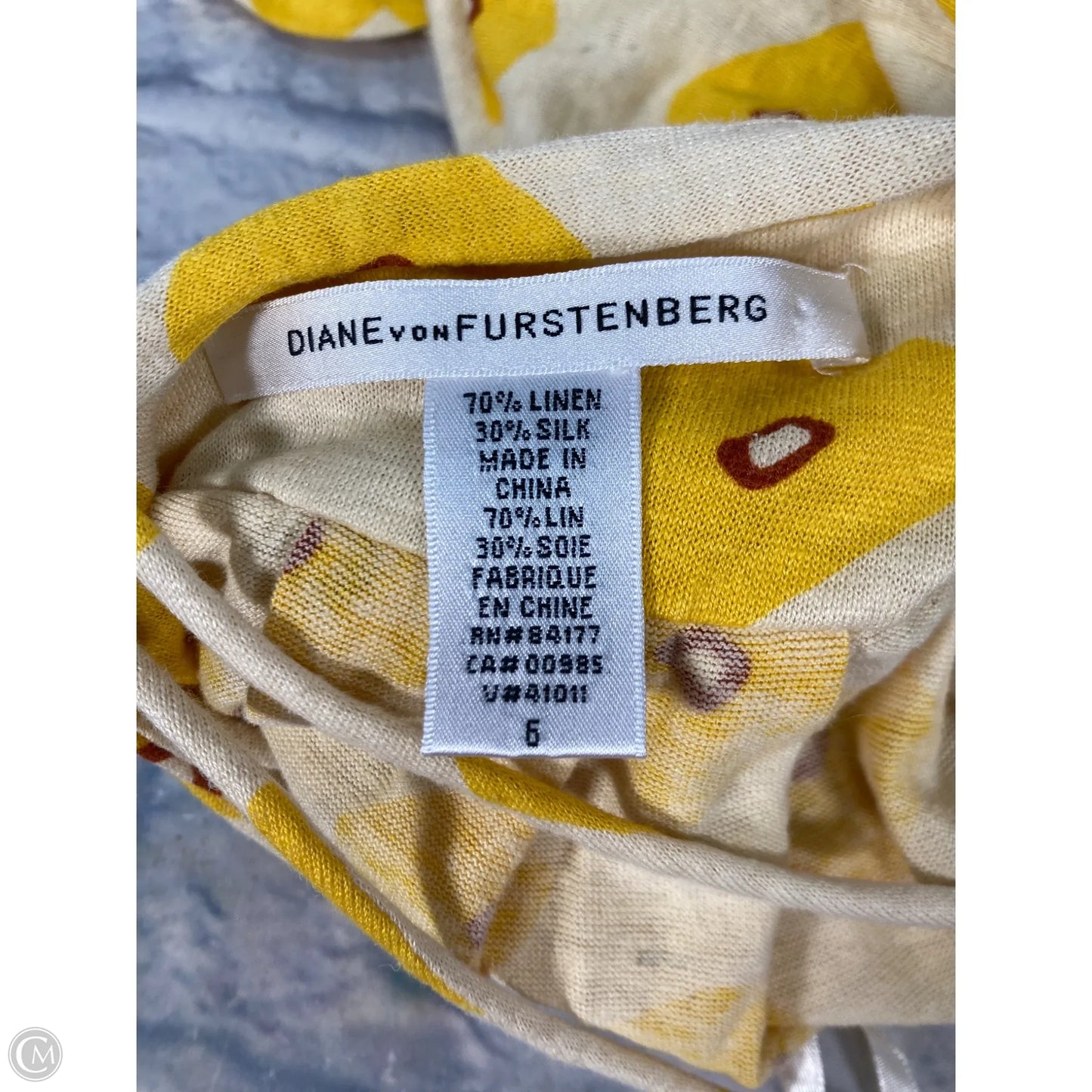 Top Sleeveless Designer By Diane Von Furstenberg In Yellow, Size: S