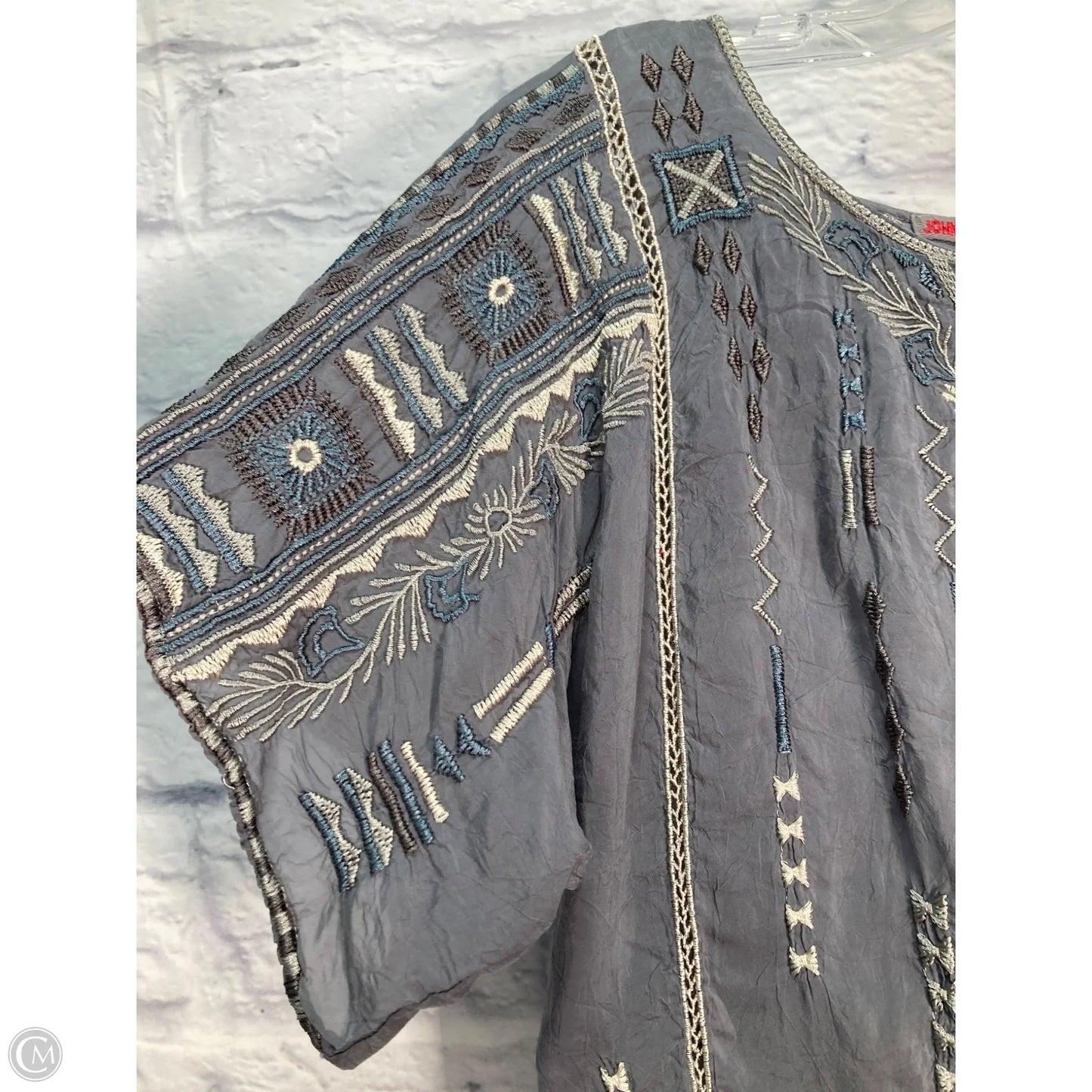 Top Short Sleeve By Johnny Was In Grey, Size: Xs