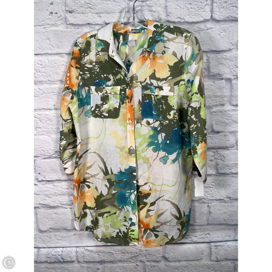 Top 3/4 Sleeve By Chicos In Green, Size: S