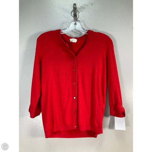 Sweater Cardigan Designer By Kate Spade In Red, Size: M