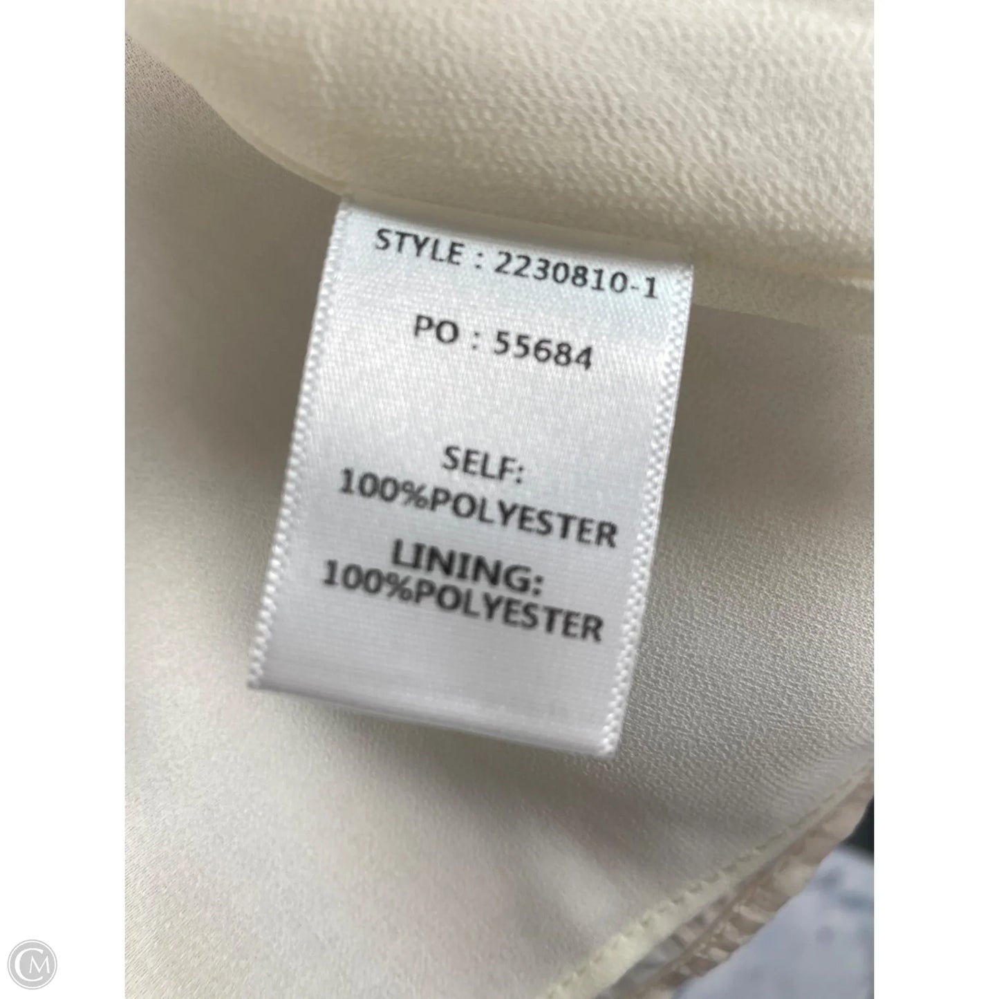 Blouse 3/4 Sleeve By Current Air In Cream, Size: L