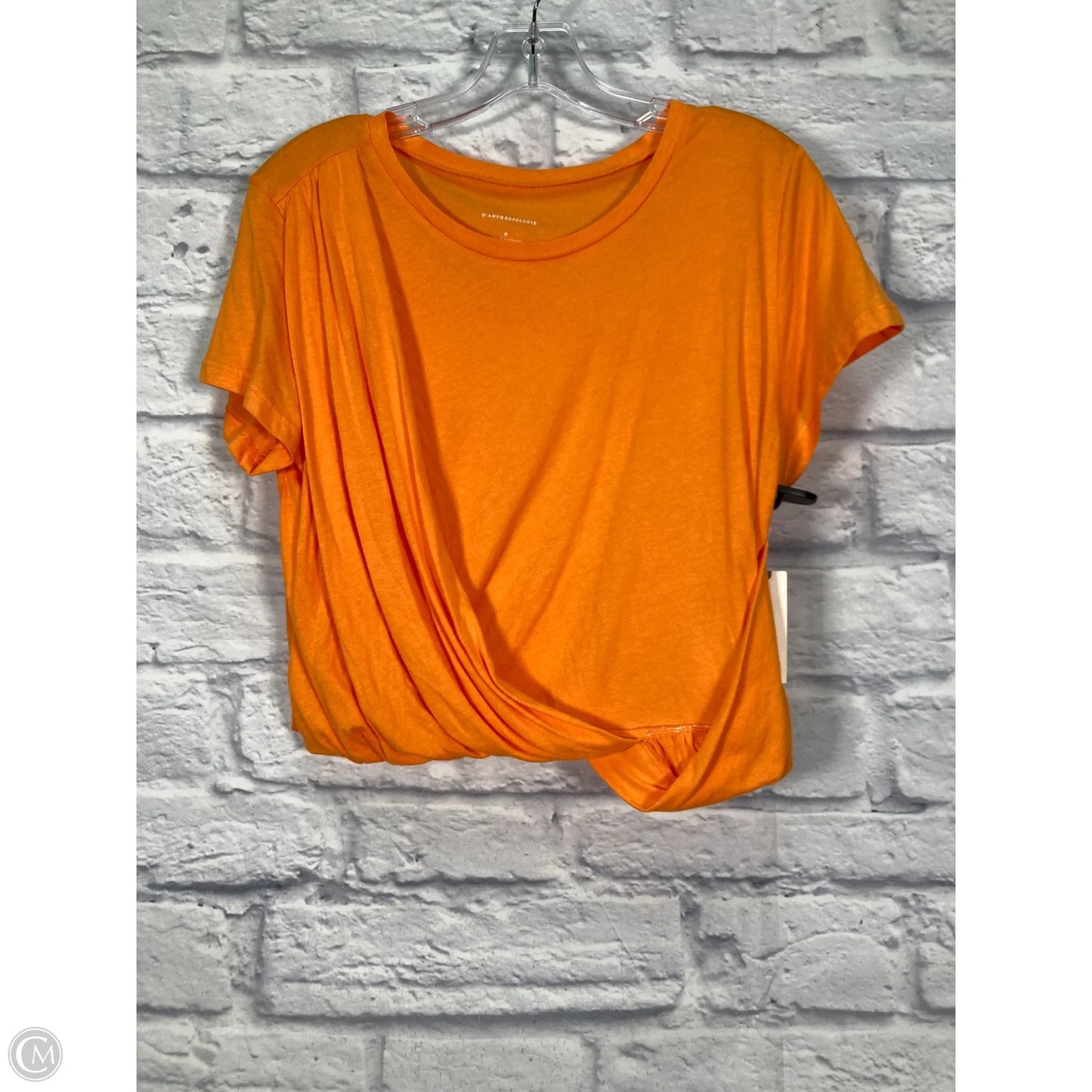Top Short Sleeve By Anthropologie In Orange, Size: M