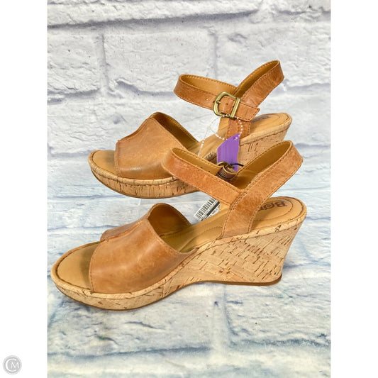 Sandals Heels Wedge By Born In Brown, Size: 7