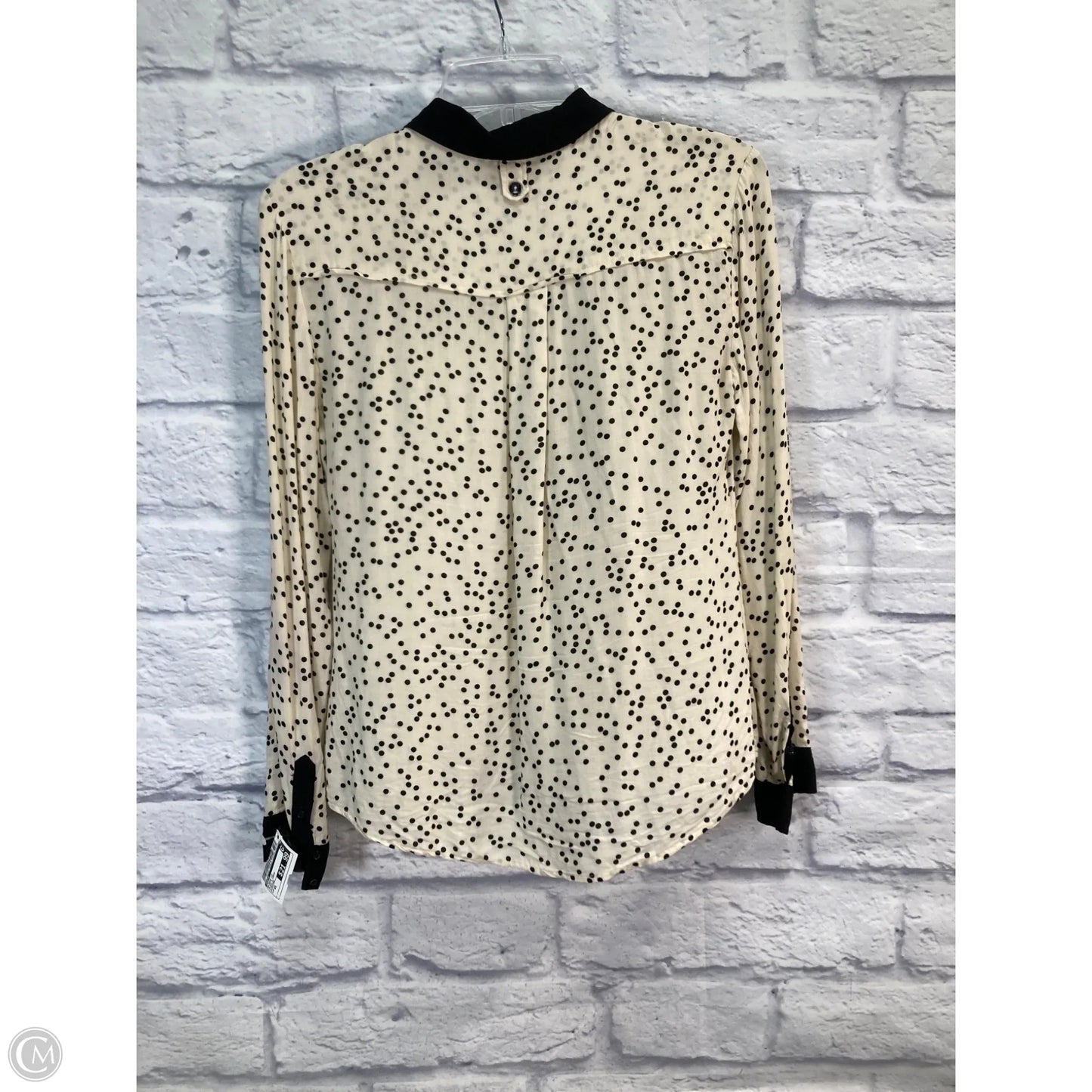 Blouse Long Sleeve By Maeve In Black & Cream, Size: Xs