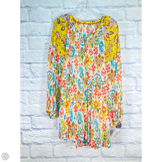 Top Long Sleeve By Anthropologie In Blue & Yellow, Size: S