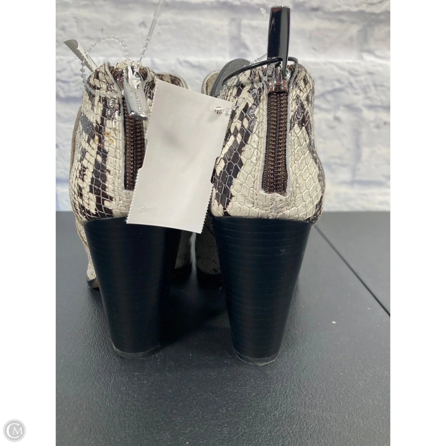 Boots Ankle Heels By Vince Camuto In Snakeskin Print, Size: 7
