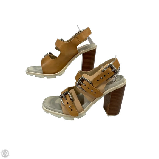 Sandals Heels Block By Rag & Bones Jeans In Brown, Size: 8.5