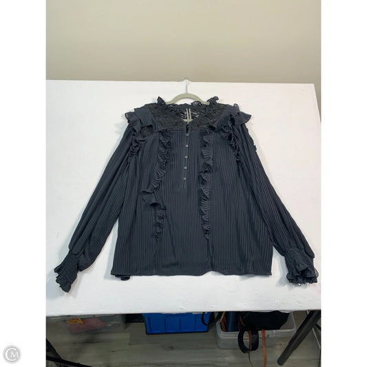 Blouse Long Sleeve By Anthropologie In Black, Size: 2x