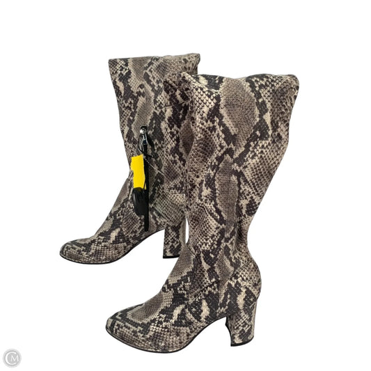 Boots Mid-calf Heels By Marc Fisher In Snakeskin Print, Size: 7