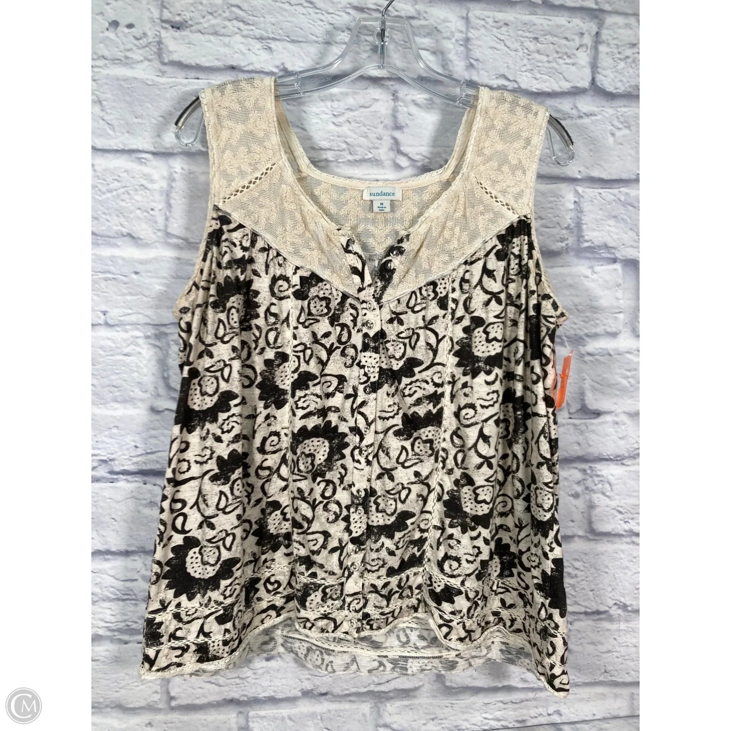Top Sleeveless By Sundance In Black & Cream, Size: M