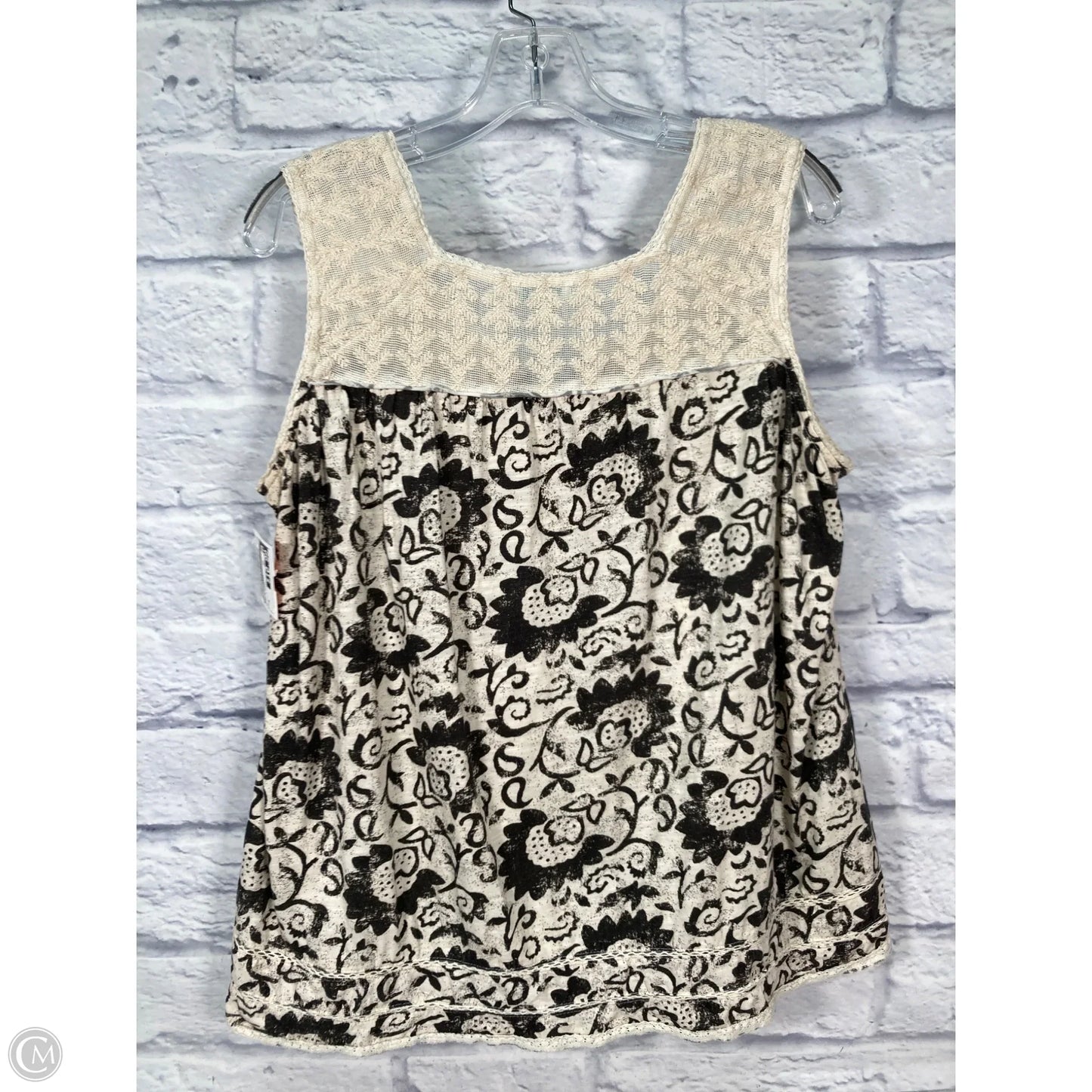 Top Sleeveless By Sundance In Black & Cream, Size: M