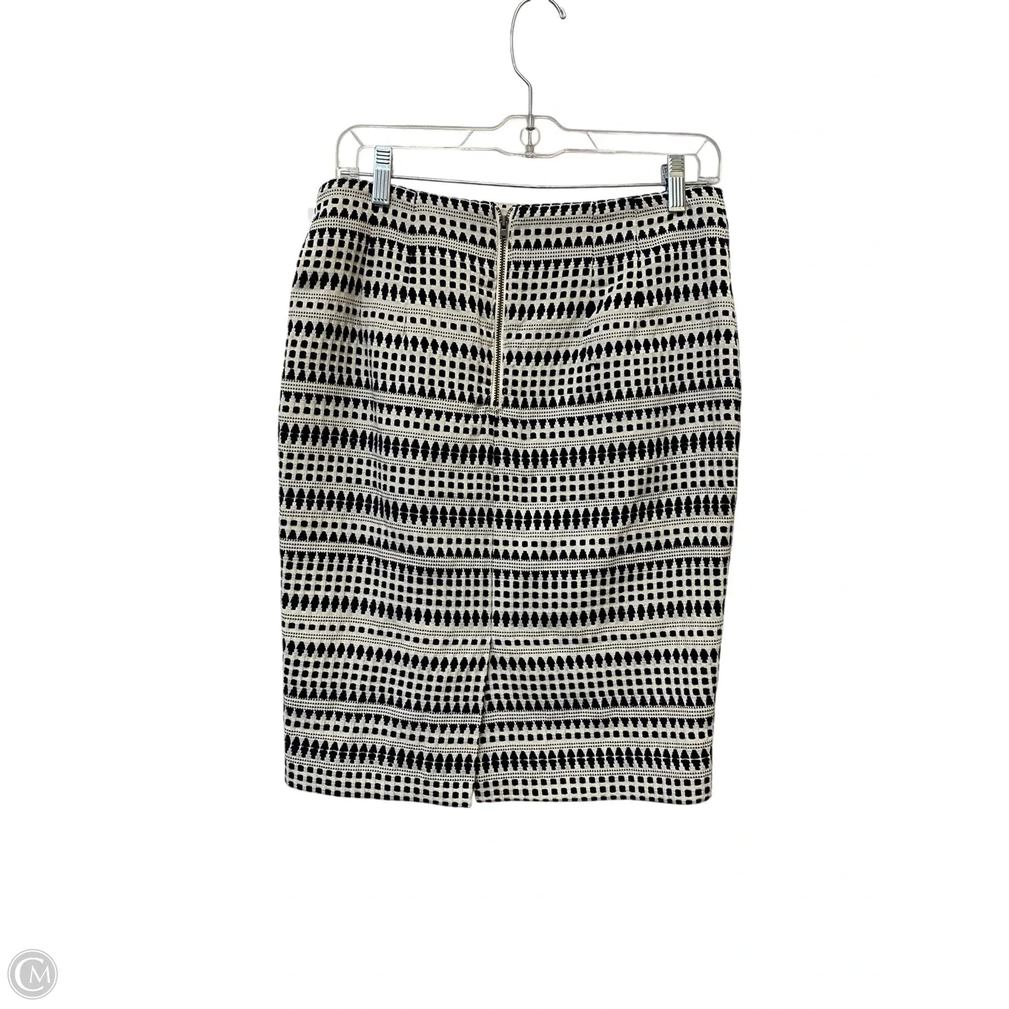 Skirt Midi By Loft In Black & White, Size: 2