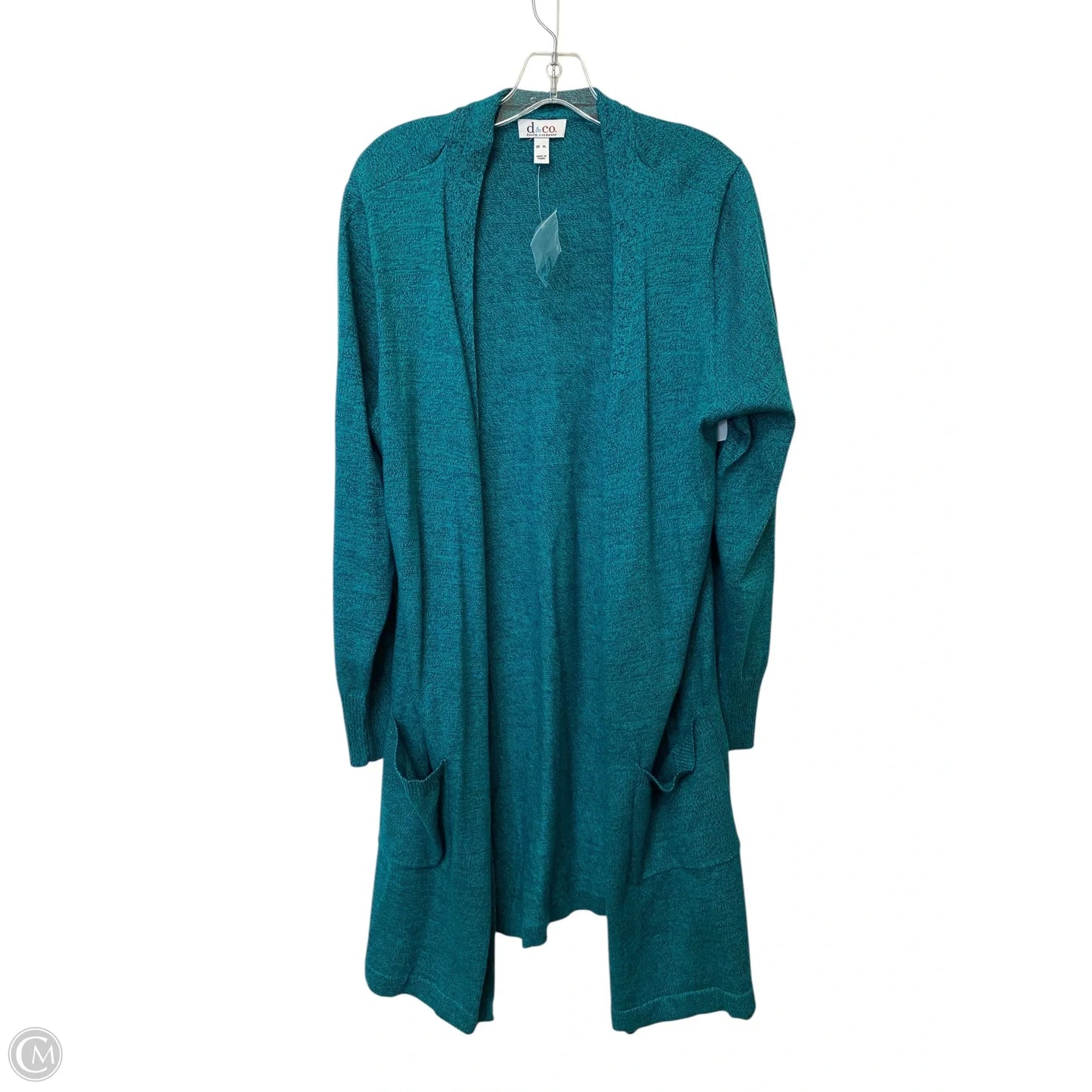 Cardigan By D&co. In Aqua, Size: Xl