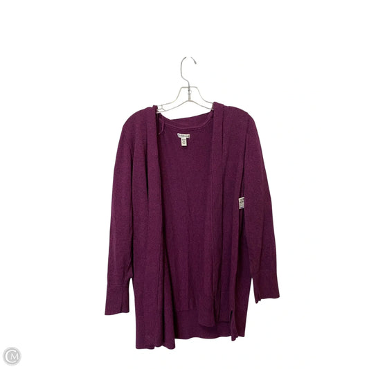 Sweater Cardigan By Croft And Barrow In Purple, Size: 2x
