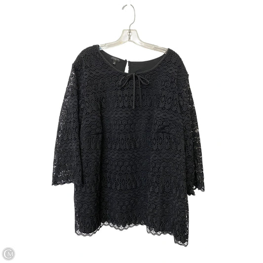 Top Long Sleeve By Talbots In Black, Size: 3x