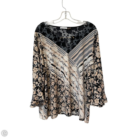 Top Long Sleeve By Calvin Klein In Multi-colored, Size: 3x