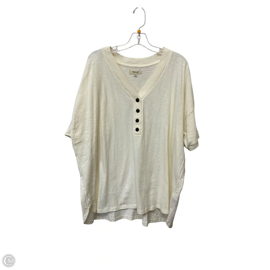 Top Short Sleeve By Madewell In Cream, Size: 2x