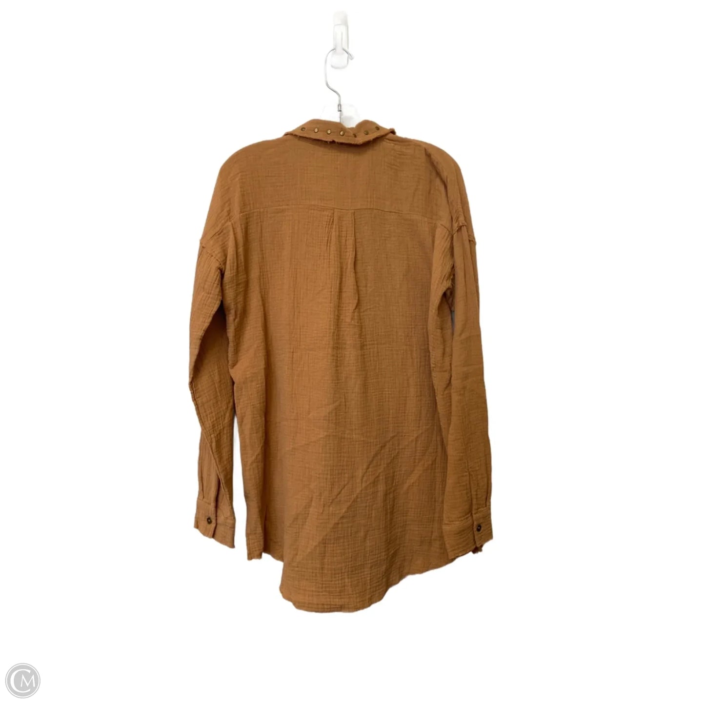 Top Long Sleeve By Hem & Thread In Brown, Size: M