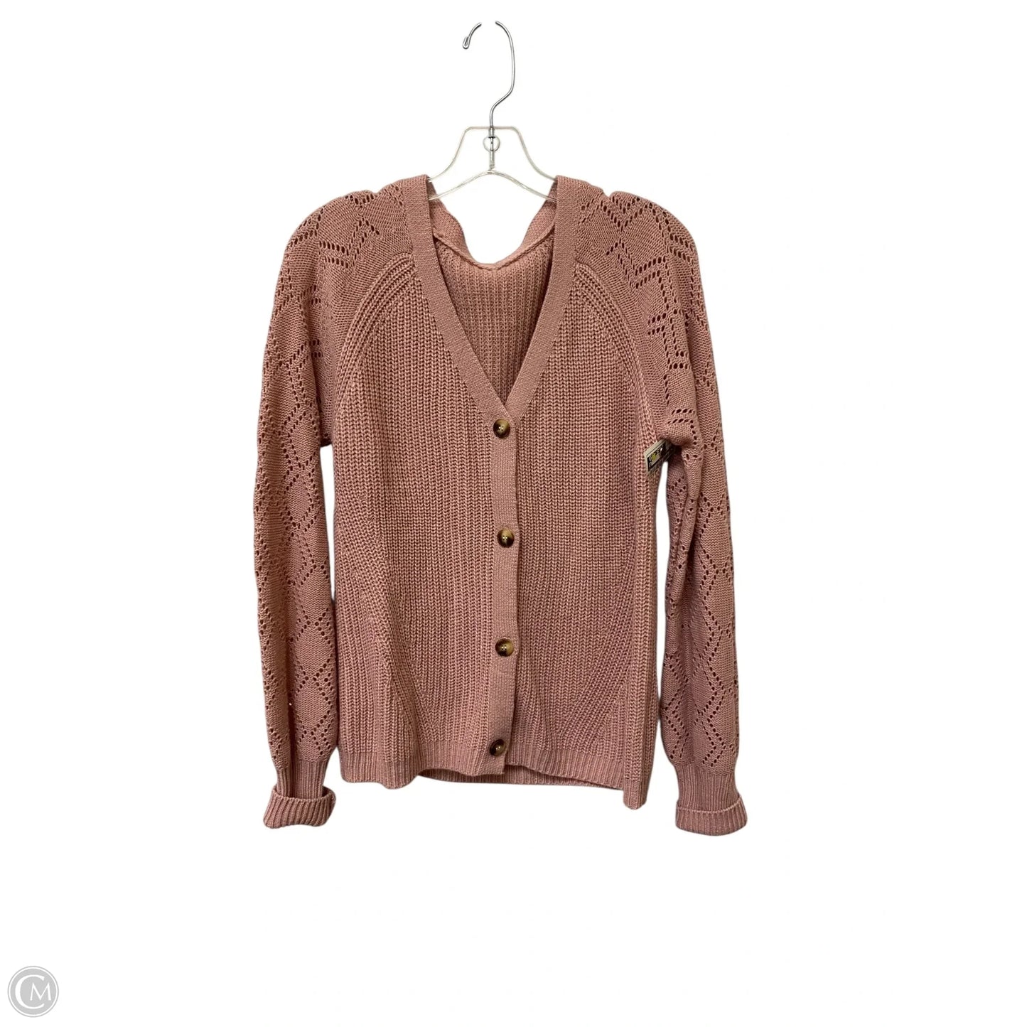 Sweater Cardigan By Clothes Mentor In Pink, Size: M