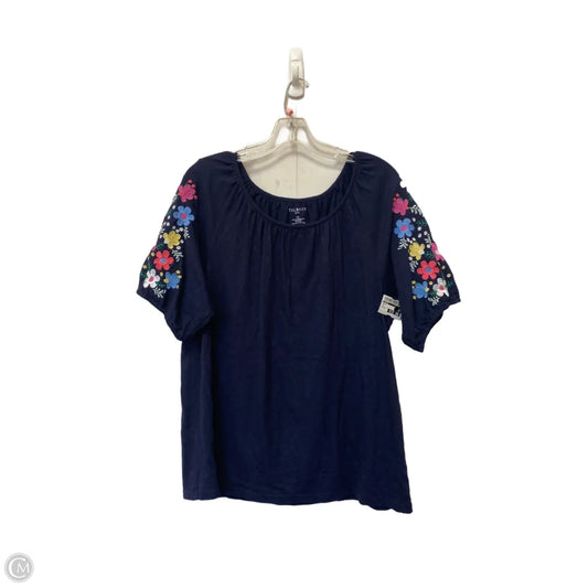 Top Short Sleeve By Talbots In Navy, Size: Lp