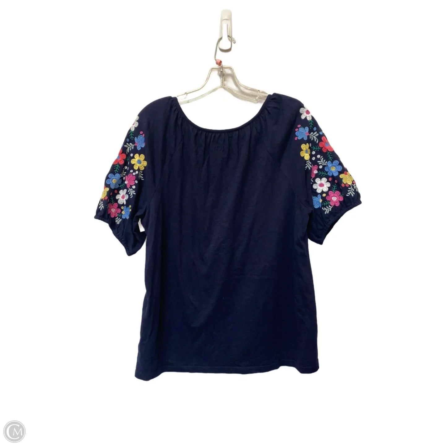Top Short Sleeve By Talbots In Navy, Size: Lp