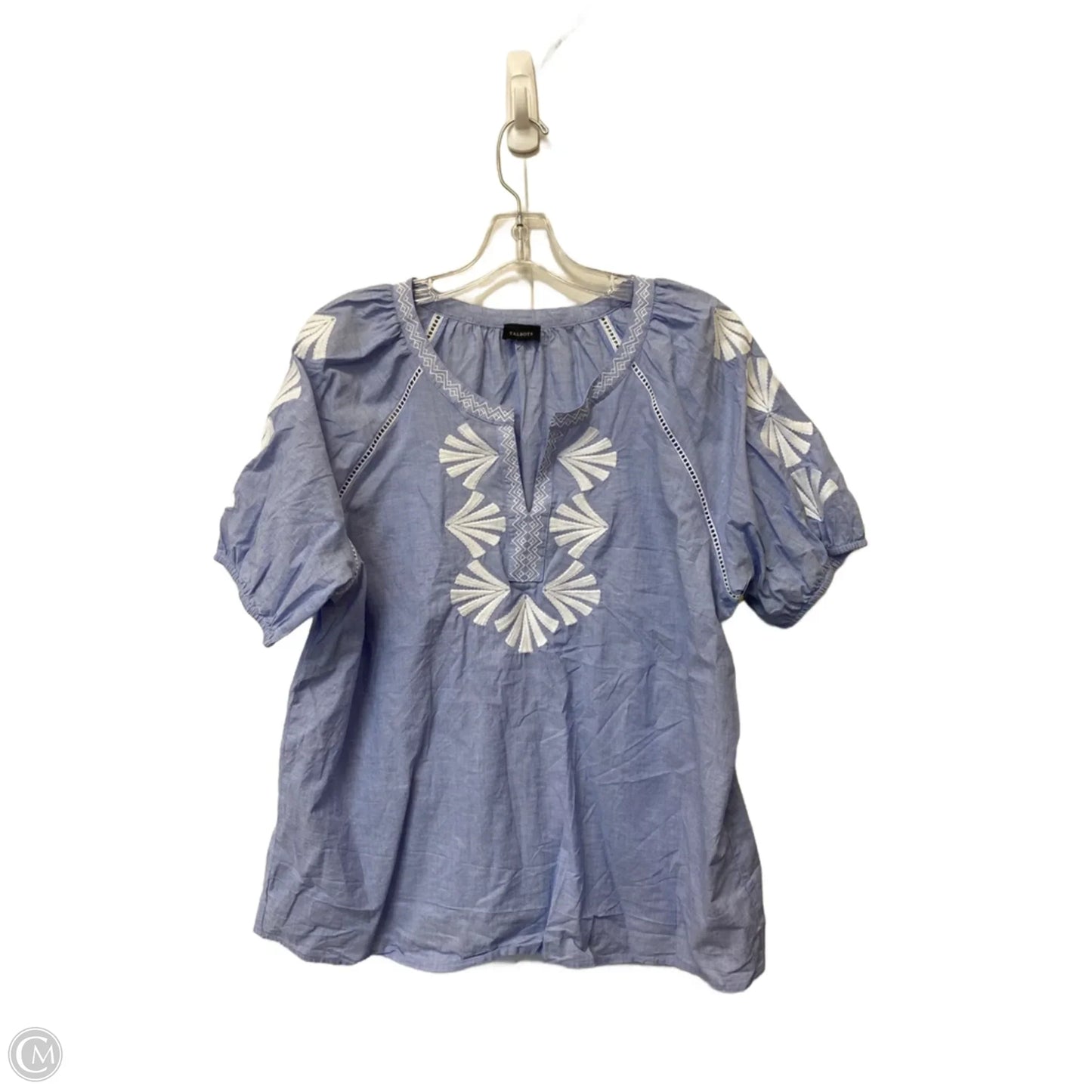 Top Short Sleeve By Talbots In Blue, Size: L