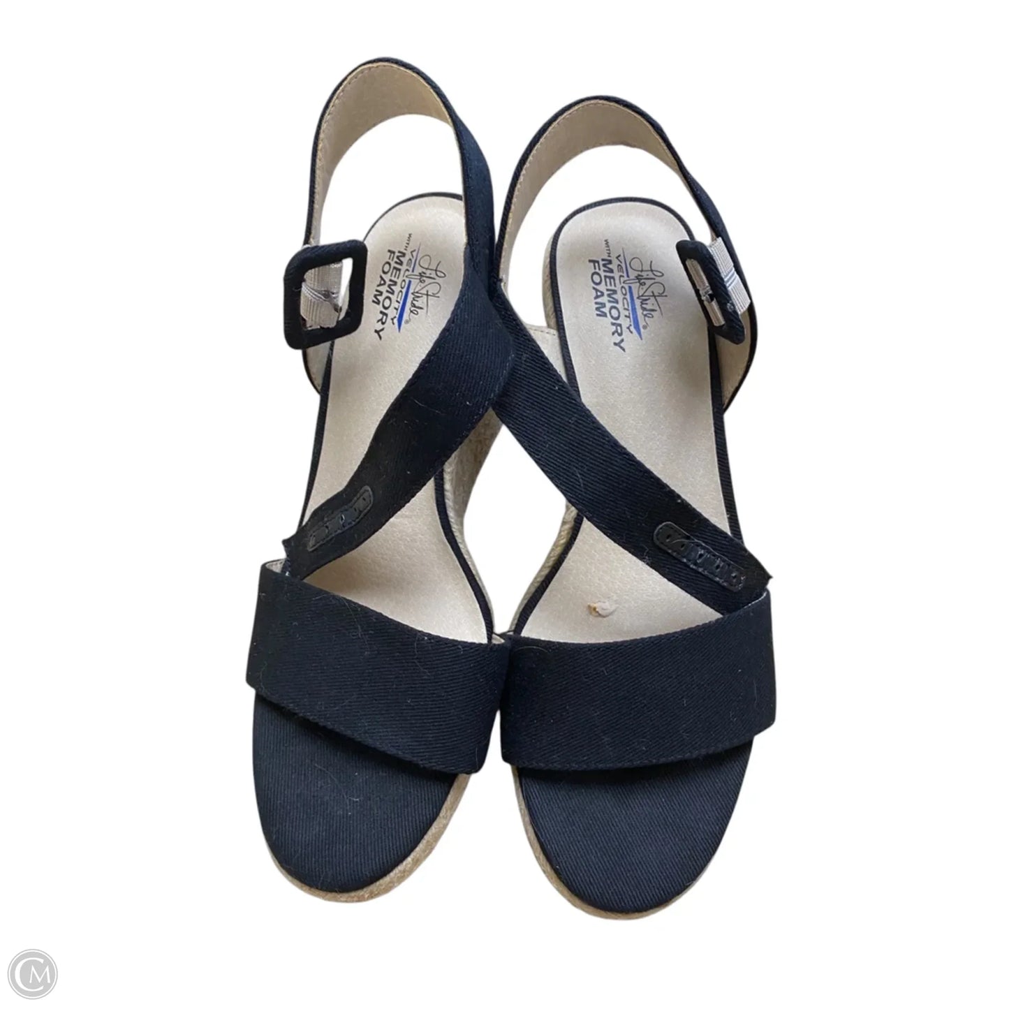 Sandals Heels Wedge By Life Stride In Black, Size: 8